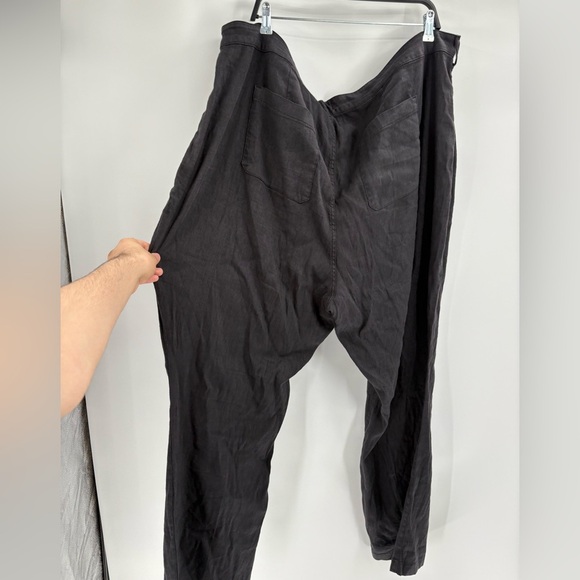 NYDJ Black Linen Lift Technology Flowy Classic Trouser Stretch Pants 28W 49 - Picture 14 of 14